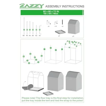 Zazzy Grow Tent 60x60x72 - Ideal for Indoor Gardening