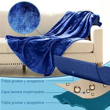 Bedding Aid Waterproof Blanket with Flannel Protection, Ultra-Soft & Water Resistant Queen Size for ...