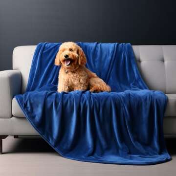 Bedding Aid Waterproof Blanket with Flannel Protection, Ultra-Soft & Water Resistant Queen Size for Love and Intimacy (Navy Blue & Abyss Green, 80x90)