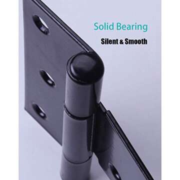 HLMOptimo Heavy Duty T Hinge Tee Hinge T Strap Hinge Shed Hinge Gate Hinge Barn Hinge Fence Hinge Door Hinge Wrought Rustproof All Size Black (2 pcs, 10 inch)