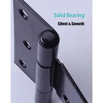 HLMOptimo Heavy Duty T Hinge Tee Hinge T Strap Hinge Shed Hinge Gate Hinge Barn Hinge Fence Hinge Door Hinge Wrought Rustproof All Size Black (2 pcs, 10 inch)