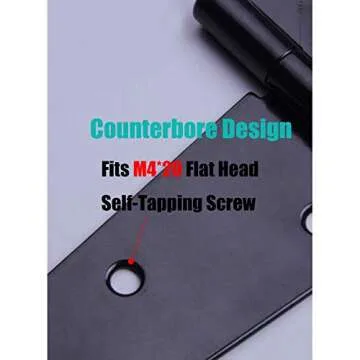 HLMOptimo Heavy Duty T Hinge Tee Hinge T Strap Hinge Shed Hinge Gate Hinge Barn Hinge Fence Hinge Door Hinge Wrought Rustproof All Size Black (2 pcs, 10 inch)