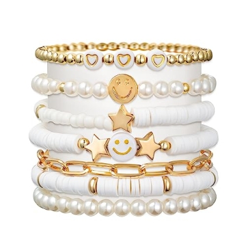 Y2K Summer Beach Charm Bracelets Set - 7Pcs