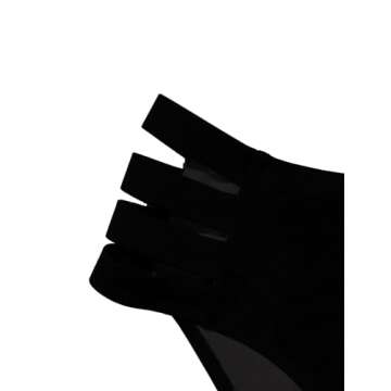 ZAFUL Women High Waist Bikini Bottom Side Mesh Spliced Tankini Swimsuit Swim Briefs Bathing Suit Bottom (3-Black,L)