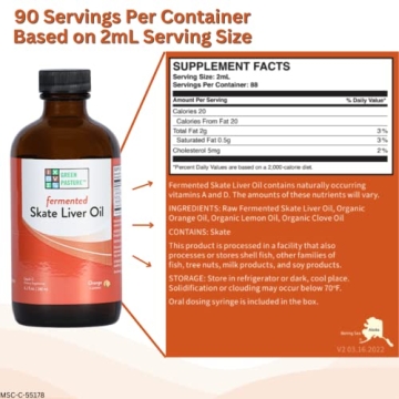 Flavorful Green Pasture Fermented Skate Liver Oil - 6 Oz