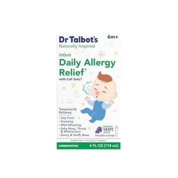Dr. Talbot's Infant Daily Allergy Relief Liquid Medicine, Naturally Inspired for Babies, Includes Syringe, Grape Juice Flavor, Purple, 4 Fl Oz
