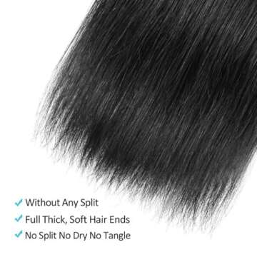 ALLRUN Straight Bundles Human Hair 14 16 18Inch 10A 100% Unprocessed Brazilian Virgin Raw Hair 3 Bundles Straight Human Hair Bundles Human Hair Extensions Remy Hair Double Weft