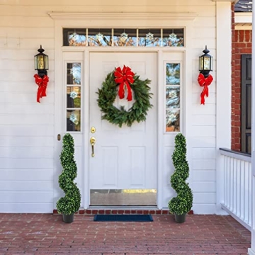 Artificial Spiral Topiary Trees 2 Pack Indoor Outdoor Decor