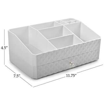 Masirs Cosmetic Storage Box Organizer - Compartments to Organize and Store your Makeup and Accessori...