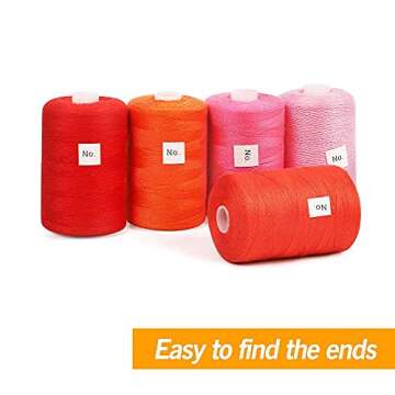 NEX Sewing Thread Assortment Cotton Spools Thread Set for Hand & Machine Sewing, Quilting, Embroidery - 24 Colors 1000 Yards Each