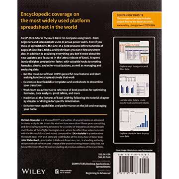 Excel 2019 Bible: The Comprehensive Guide to Excel Mastery and Business Intelligence