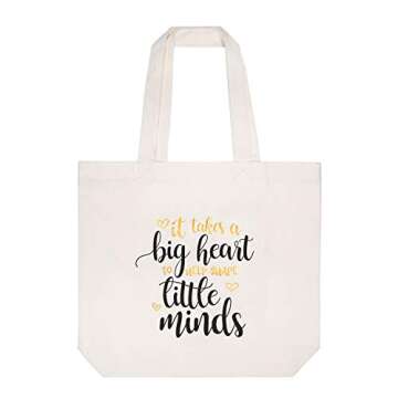 CARAKNOTS Teacher Appreciation Tote Bag - Inspirational Canvas Shoulder Bag for Gifts