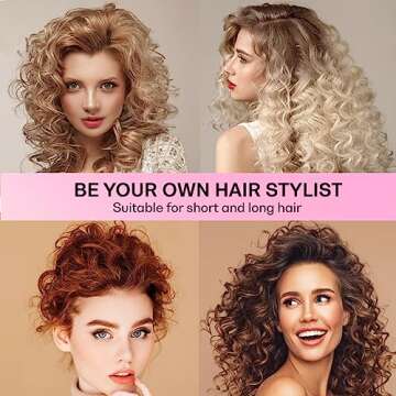 Lanzhire Heatless Curling Headband for Overnight Long and Short Hair Curls (Purple)