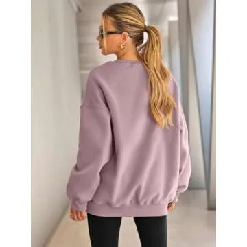 EFAN Womens Oversized Sweatshirts Hoodies Fleece Crewneck Sweaters Casual Tops Comfy Fall Fashion Ou...