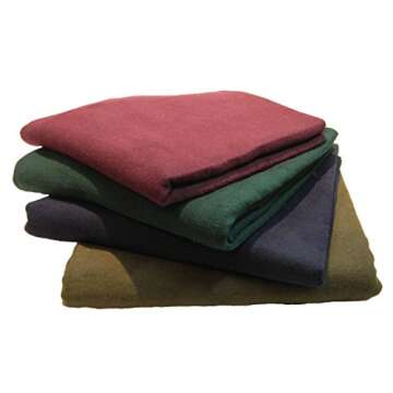 Bunkhouse Wool Blankets NW-WBASBHP Twin Size - Machine Washable Forest Green