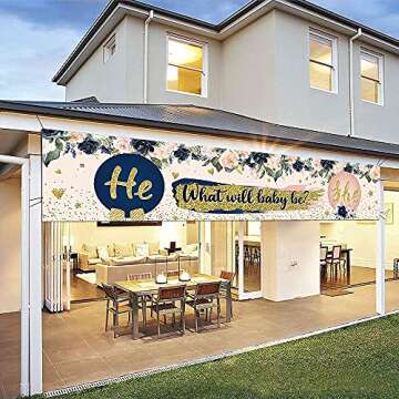 Gender Reveal Banner for Baby Showers and Parties