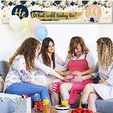 Gender Reveal Banner for Baby Showers and Parties