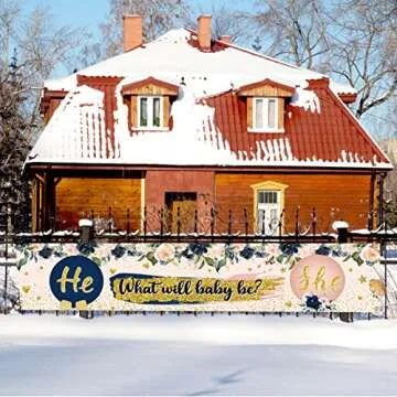 Gender Reveal Banner for Baby Showers and Parties