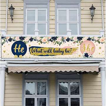 Gender Reveal Banner for Baby Showers and Parties
