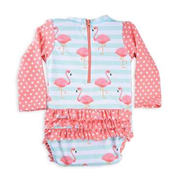 Long Sleeve Rash Guard One Piece Swim Suit for Girls | Baby Toddler Girl Swim Suit with UV40 Sun Pro...