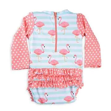 Long Sleeve Rash Guard One Piece Swim Suit for Girls | Baby Toddler Girl Swim Suit with UV40 Sun Pro...