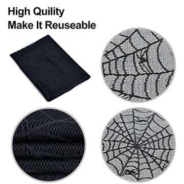 Halloween Decor Set with Spiderweb Scarf & 3D Bats