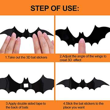 Halloween Decor Set with Spiderweb Scarf & 3D Bats