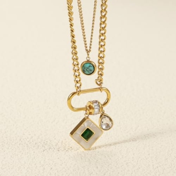 Vintage Charm Necklace with Turquoise Gemstone Pendant