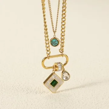 Vintage Charm Necklace with Turquoise Gemstone Pendant