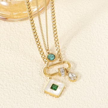 Vintage Charm Necklace with Turquoise Gemstone Pendant