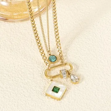 Vintage Charm Necklace with Turquoise Gemstone Pendant