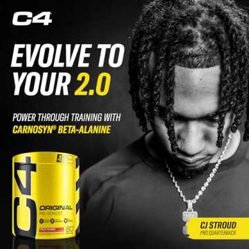 C4 Original Pre Workout Powder Fruit Punch - Vitamin C for Immune Support - Sugar Free Preworkout Energy for Men & Women - 150mg Caffeine + Beta Alanine + Creatine - 60 Servings