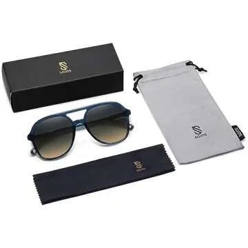 SOJOS Retro Polarized Aviator Sunglasses Unisex Stylish