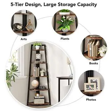 Tribesigns 70 inch Tall Corner Shelf - Stylish & Durable