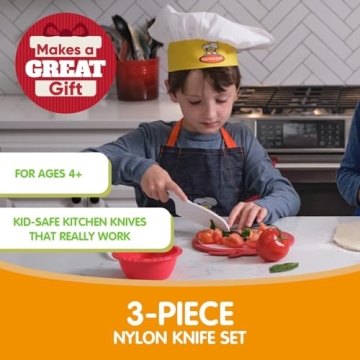 Curious Chef 3-Piece Knife Set for Kids - Safe Cooking Tools