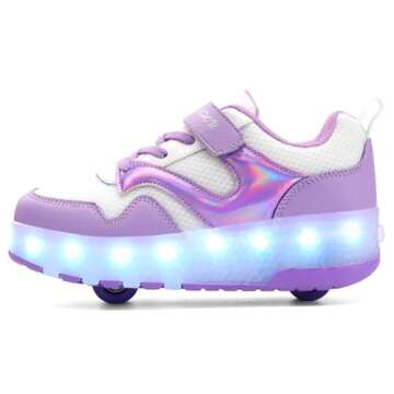 HHSTS Kids Shoes - New Upgraded with Wheels LED Light Color Shoes Shiny Roller Skates Skate Shoes Simple Kids Gifts Boys Girls The Best Gift for Party Birthday Christmas Day