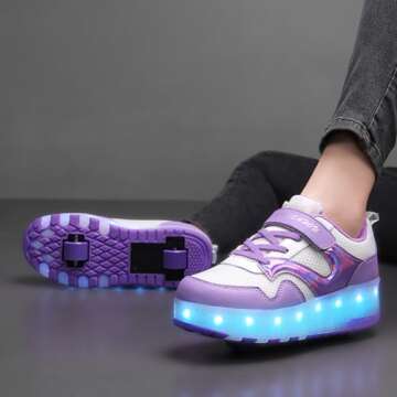 HHSTS Kids Shoes - New Upgraded with Wheels LED Light Color Shoes Shiny Roller Skates Skate Shoes Simple Kids Gifts Boys Girls The Best Gift for Party Birthday Christmas Day