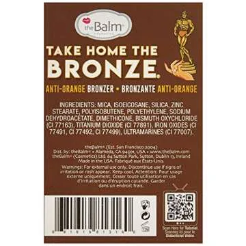 theBalm Take Home The Bronze, Greg, Long Lasting, Anti-Orange Bronzer, Durable Cosmetics, Contour Powder, lighter skin tones, Brown 0.25 Fl Oz