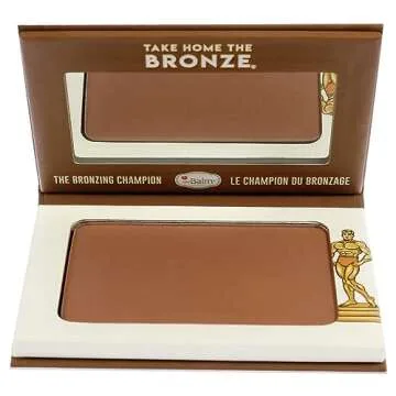 theBalm Take Home The Bronze, Greg, Long Lasting, Anti-Orange Bronzer, Durable Cosmetics, Contour Powder, lighter skin tones, Brown 0.25 Fl Oz