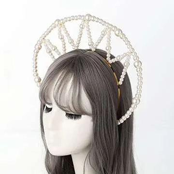 BLESSUME Halo Crown Mary Goddess Headband Women Halloween Costume Headpiece (White 1)