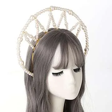 BLESSUME Halo Crown Mary Goddess Headband Women Halloween Costume Headpiece (White 1)