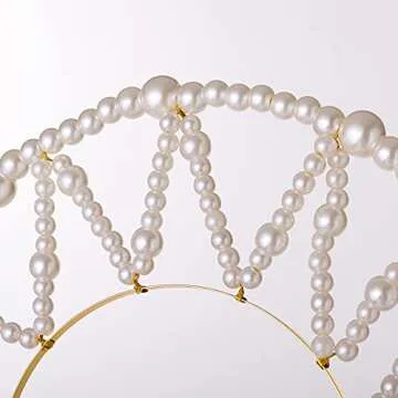 BLESSUME Halo Crown Mary Goddess Headband Women Halloween Costume Headpiece (White 1)