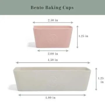 The Silicone Kitchen Reusable Silicone Bento Baking Cups, Non-Toxic, BPA Free, Dishwasher Safe Bento Box Accessories Lunch Box Dividers, Square and Rectangle, 24 Pack, Pink, Blue, Gray