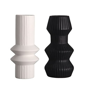 TERESA'S COLLECTIONS Black and White Modern Vases for Home Decor,Decorative Flower Fornasetti Christ...