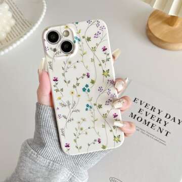 RALEAVO Floral Case for iPhone 13 - Unique Flower Design & Slim Fit