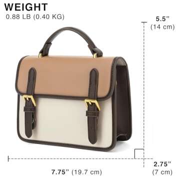 Scarleton Crossbody Bags for Women, Purses for Women, Lightweight Women’s Shoulder Bag, Messenger Bag with 2 Straps, H210402B - Off White/Brown