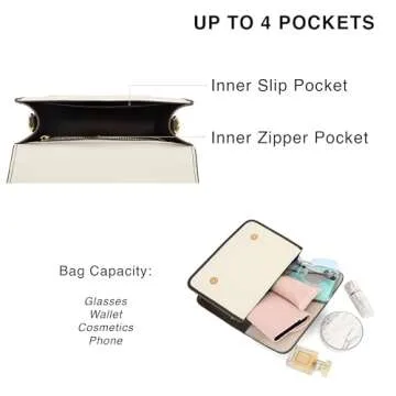 Scarleton Crossbody Bags for Women, Purses for Women, Lightweight Women’s Shoulder Bag, Messenger Bag with 2 Straps, H210402B - Off White/Brown