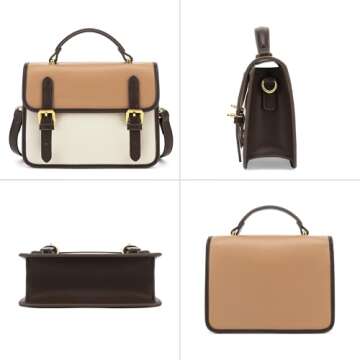 Scarleton Crossbody Bags for Women, Purses for Women, Lightweight Women’s Shoulder Bag, Messenger Bag with 2 Straps, H210402B - Off White/Brown