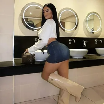 Keleimusi Stylish Fold Over Wedge Knee High Boots