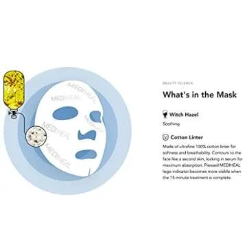 Mediheal Official [Korea's No 1 Sheet Mask] - 10 Pack N.M.F Intensive Hydrating Mask/Ultra Moisturizing & Soothing 100% Cotton Sheet Facial Mask, NMF & Hyaluronic Acid & Witch Hazel Contained